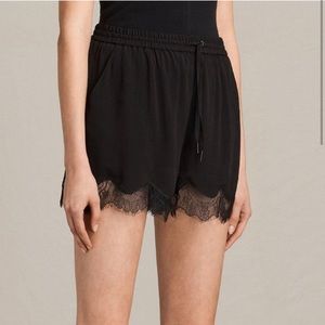 All Saints Black Lace Shorts